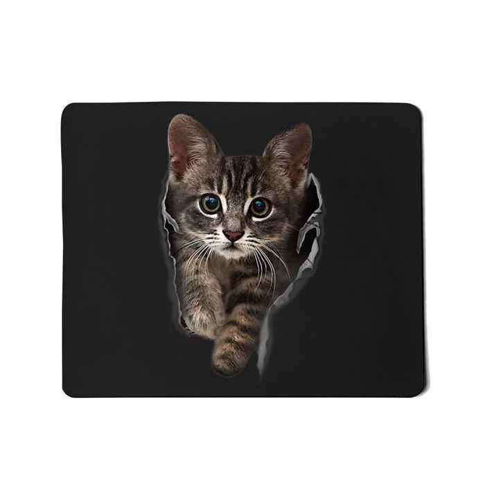 Brown Kitten Staring Cute TShirt Cats Gift Mousepad