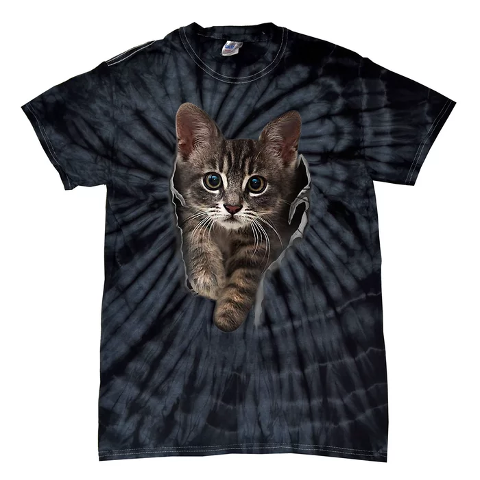 Brown Kitten Staring Cute TShirt Cats Gift Tie-Dye T-Shirt