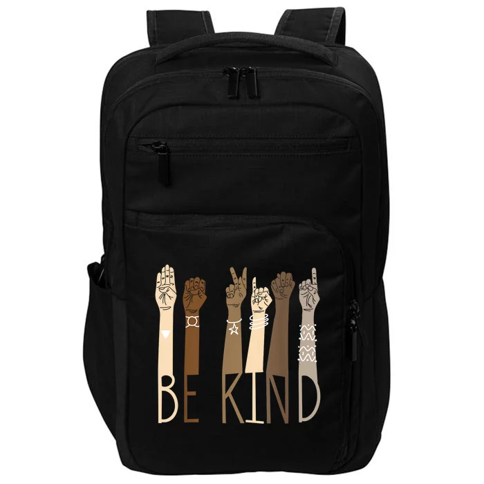 Be Kind Sign Language Hand Talking Teachers Interpreter Asl Great Gift Impact Tech Backpack