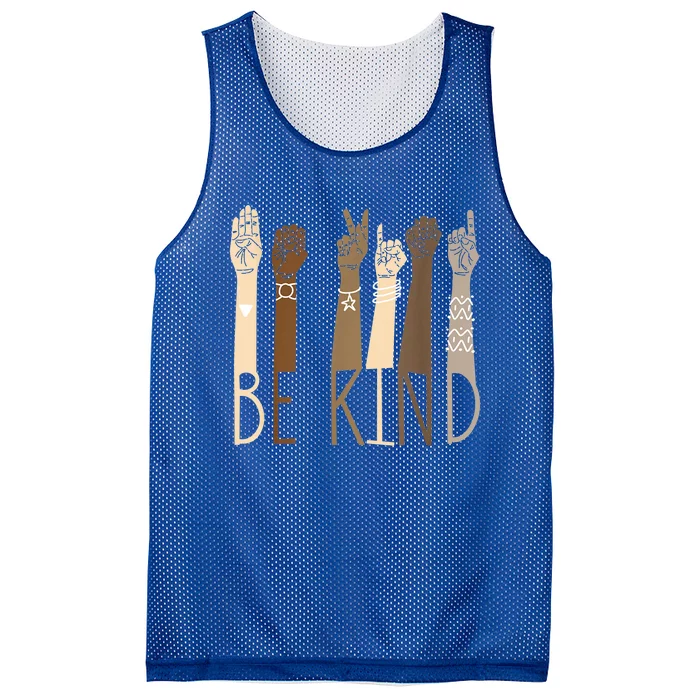 Be Kind Sign Language Hand Talking Teachers Interpreter Asl Great Gift Mesh Reversible Basketball Jersey Tank