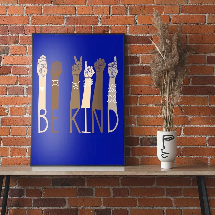 Be Kind Sign Language Hand Talking Teachers Interpreter Asl Great Gift Poster