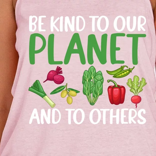 Be Kind To Our Planet Gag Saying Tee For Unisex Vegans Meaningful Gift Women's Knotted Racerback Tank