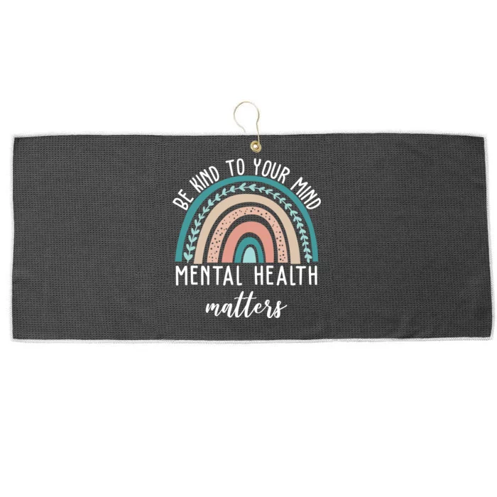 Be Kind To Your Mind Mental Health Matters Rainbow Large Microfiber Waffle Golf Towel