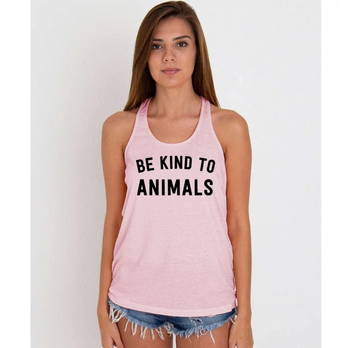 Be Kind To Animals Gift Cute Animal Lover Gift Women's Knotted Racerback Tank