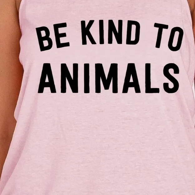 Be Kind To Animals Gift Cute Animal Lover Gift Women's Knotted Racerback Tank