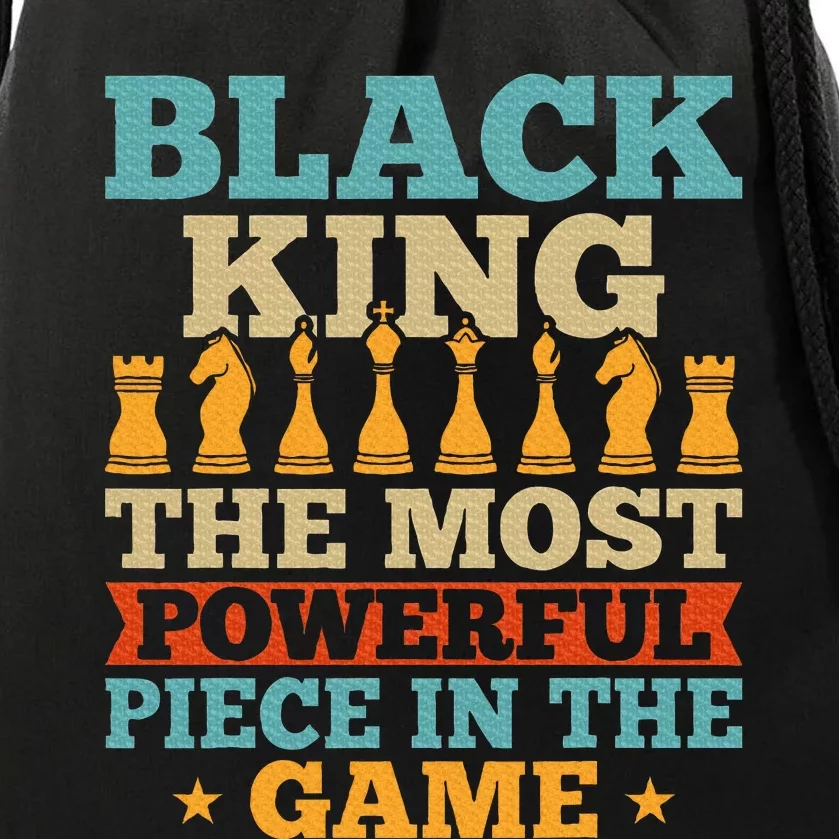 Black King The Most Powerful Piece in The Game Drawstring Bag