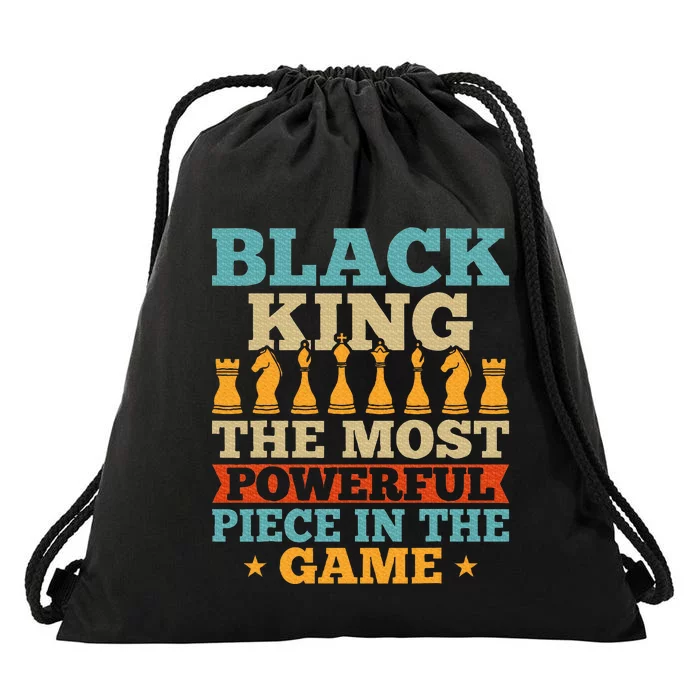 Black King The Most Powerful Piece in The Game Drawstring Bag