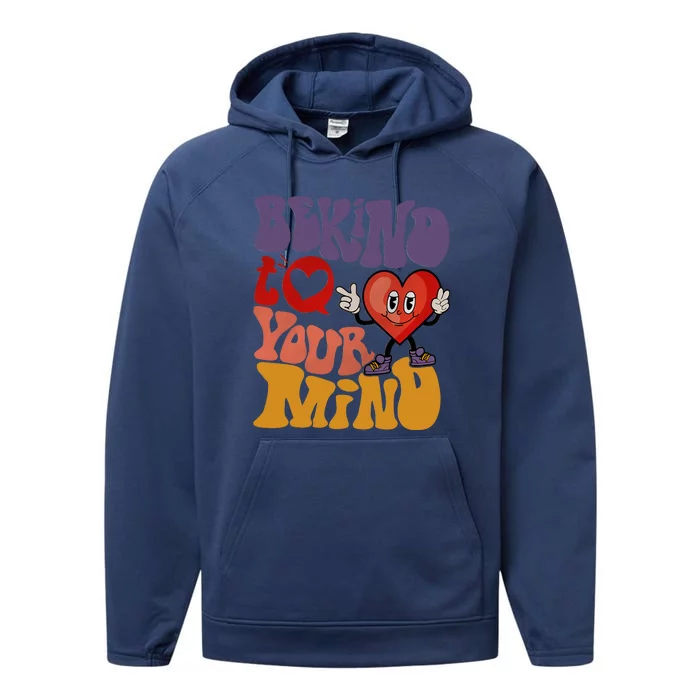 Be Kind To Your Mind Mental Health Self Care Performance Fleece Hoodie