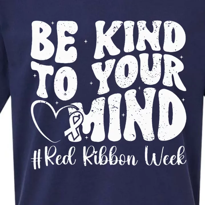 Be Kind To Your Mind Red Ribbon Week Groovy Sueded Cloud Jersey T-Shirt