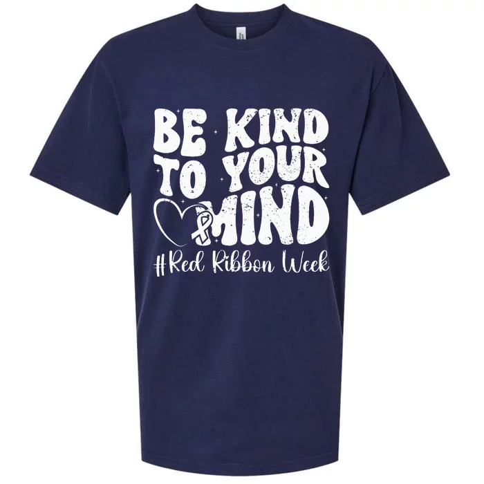 Be Kind To Your Mind Red Ribbon Week Groovy Sueded Cloud Jersey T-Shirt