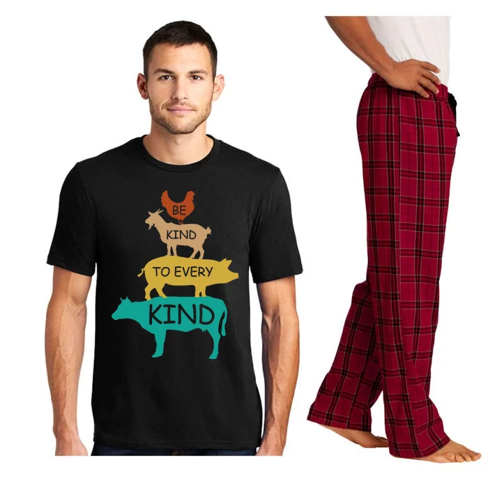 Be Kind To Every Kind Retro Vintage Funny Vegetarian Vegan Pajama Set