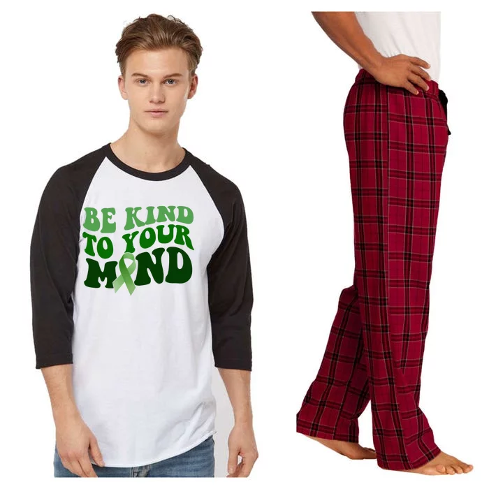 Be Kind To Your Mind Mental Health Awareness Ribbon Raglan Sleeve Pajama Set