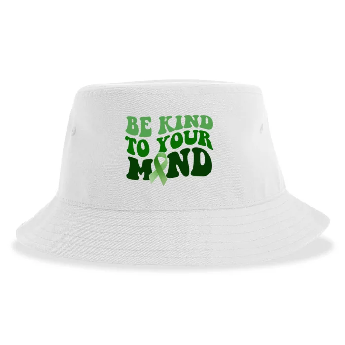 Be Kind To Your Mind Mental Health Awareness Ribbon Sustainable Bucket Hat