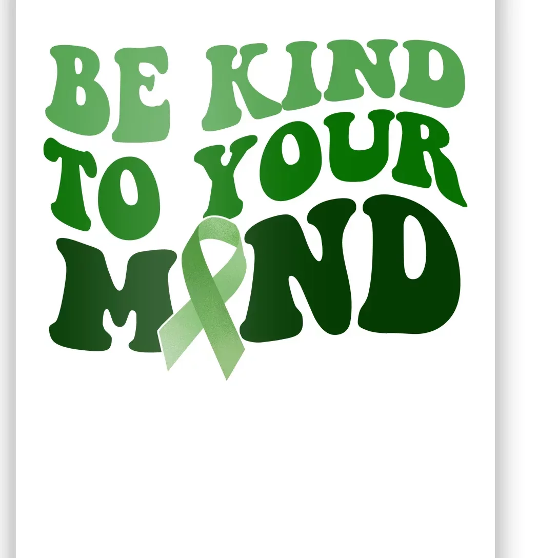 Be Kind To Your Mind Mental Health Awareness Ribbon Poster