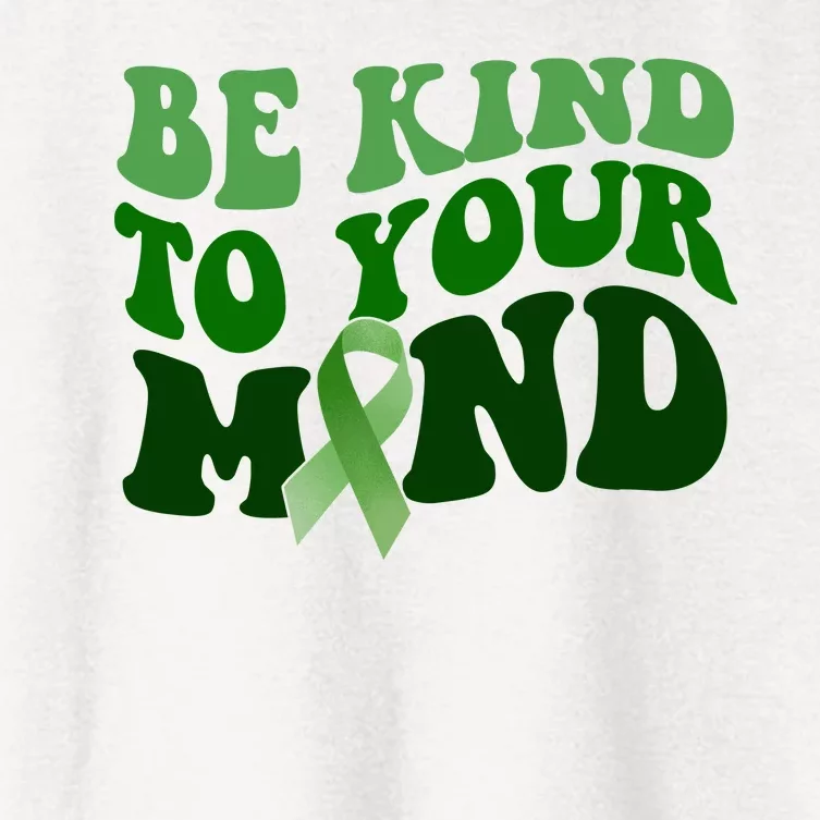 Be Kind To Your Mind Mental Health Awareness Ribbon Women's Crop Top Tee