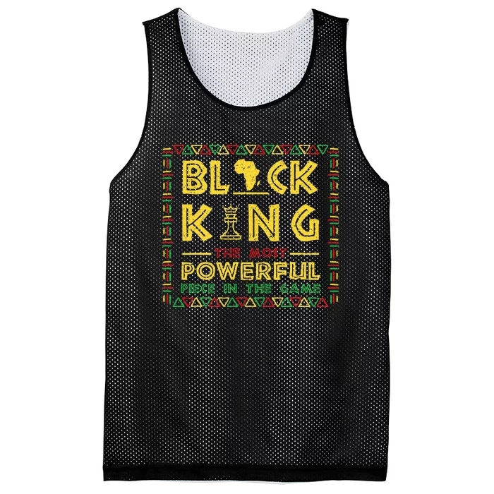 Black King The Most Powerful Piece In Game Black History Day Mesh Reversible Basketball Jersey Tank