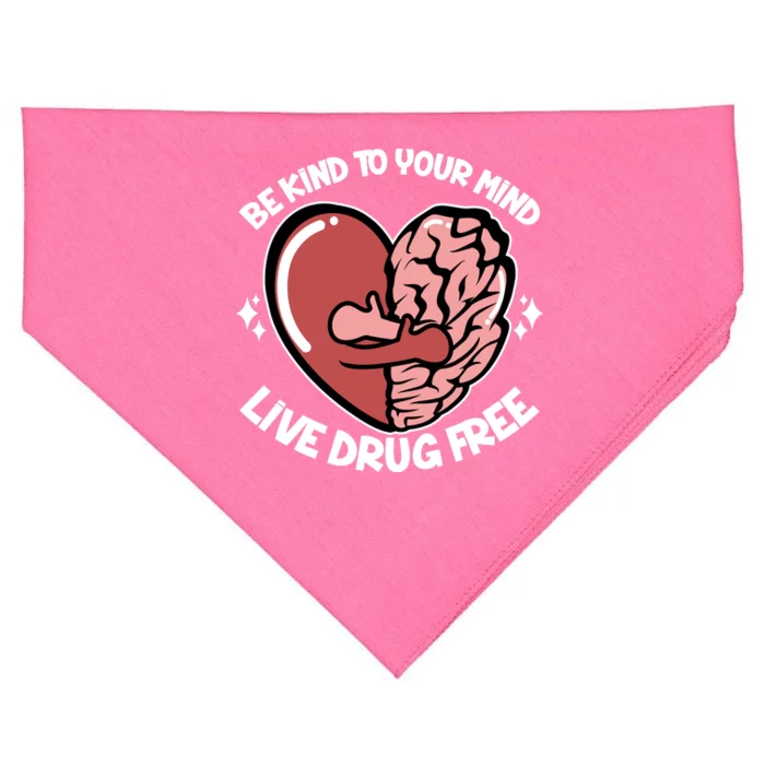 Be Kind To Your Mind Live Drug Free USA-Made Doggie Bandana