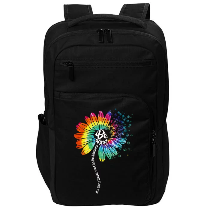 Be Kind Tie Dye Peace Flower Impact Tech Backpack