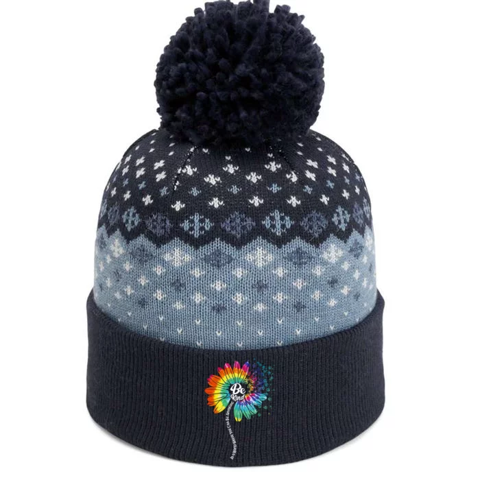 Be Kind Tie Dye Peace Flower The Baniff Cuffed Pom Beanie