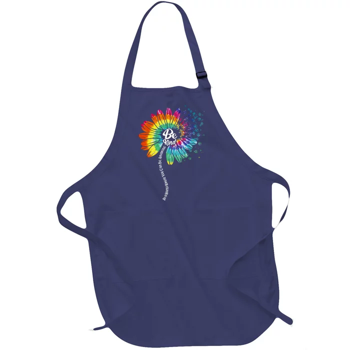 Be Kind Tie Dye Peace Flower Full-Length Apron With Pocket