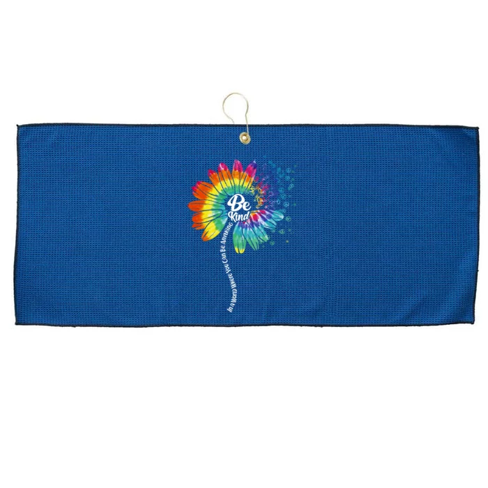 Be Kind Tie Dye Peace Flower Large Microfiber Waffle Golf Towel