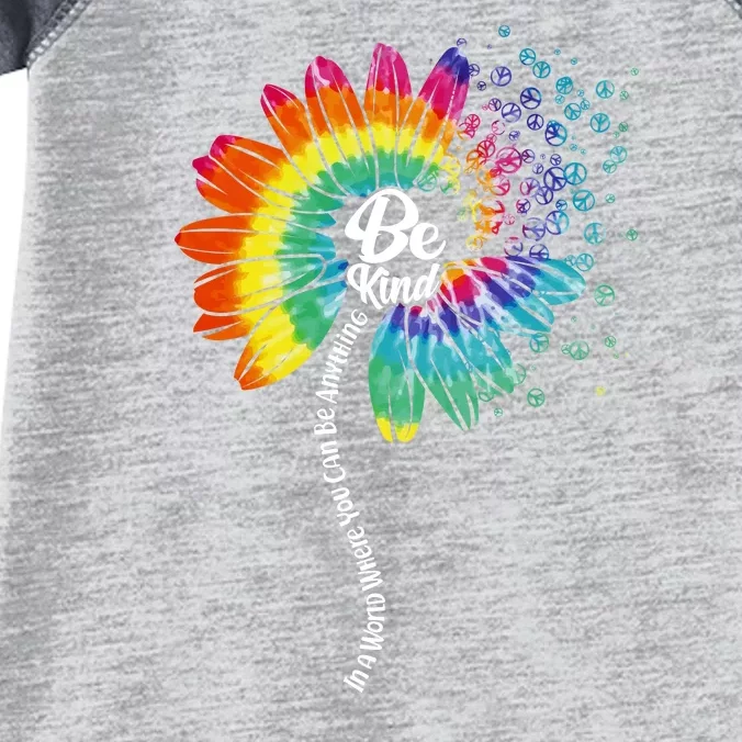 Be Kind Tie Dye Peace Flower Infant Baby Jersey Bodysuit