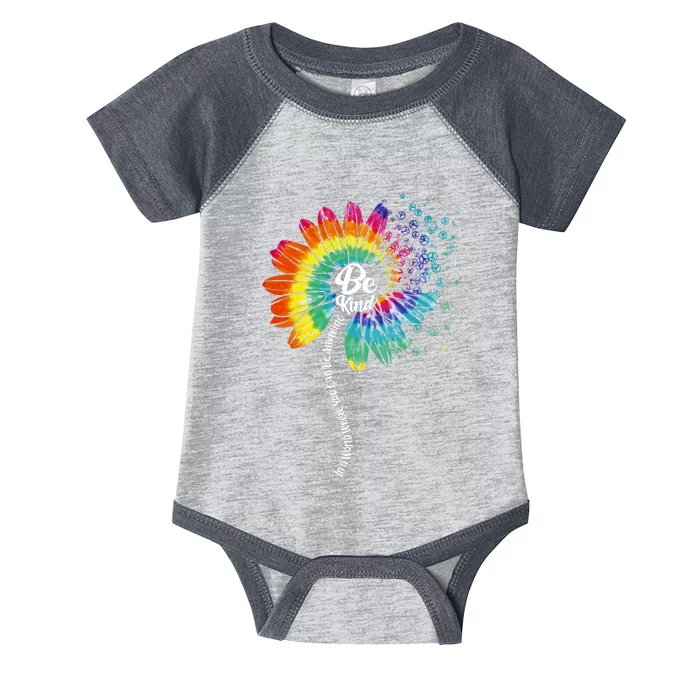 Be Kind Tie Dye Peace Flower Infant Baby Jersey Bodysuit