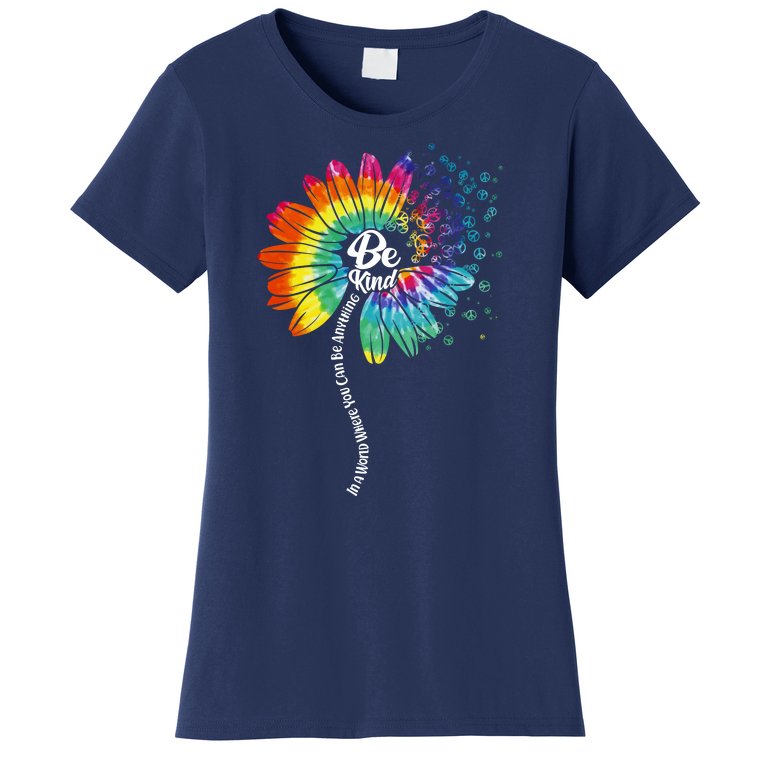 Be Kind Tie Dye Peace Flower Women's T-Shirt