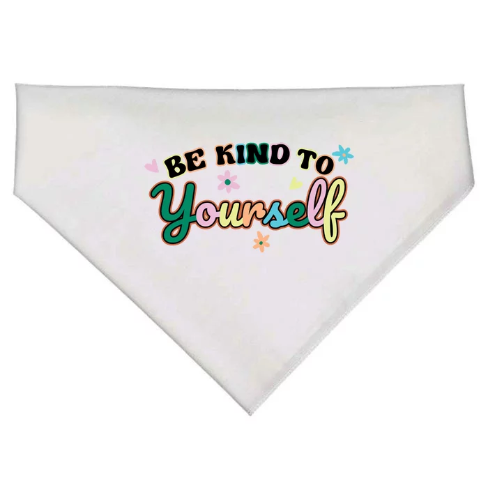 Be Kind To Yourself Colorful Self Love USA-Made Doggie Bandana