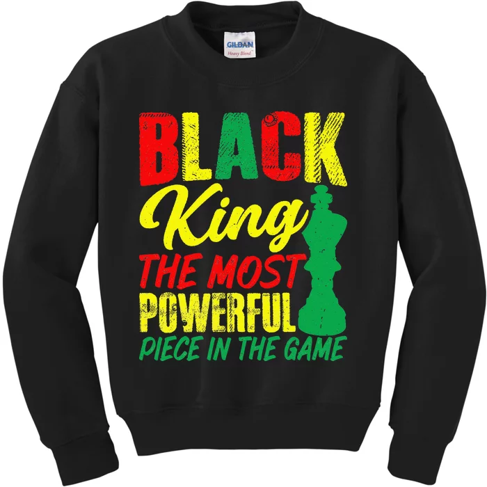 Black King The Most Powerful Piece in The Game Kids Sweatshirt