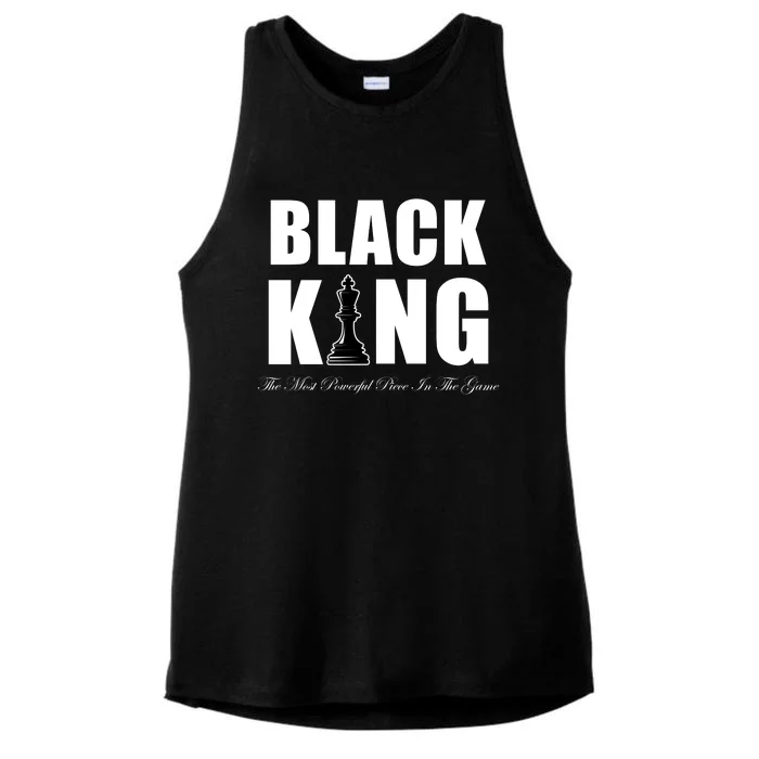 Black King The Most Powerful Piece In The Game African Pride Ladies Tri-Blend Wicking Tank