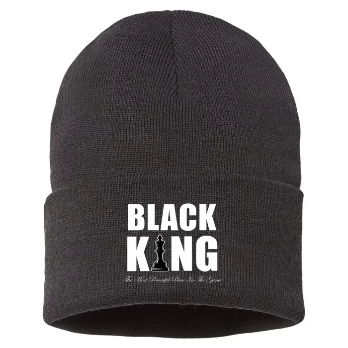 Black King The Most Powerful Piece In The Game African Pride Sustainable Knit Beanie