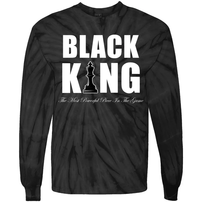 Black King The Most Powerful Piece In The Game African Pride Tie-Dye Long Sleeve Shirt