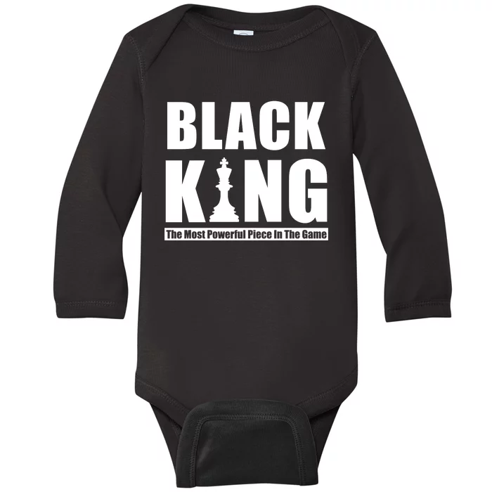 Black King The Most Powerful Piece In The Game Baby Long Sleeve Bodysuit