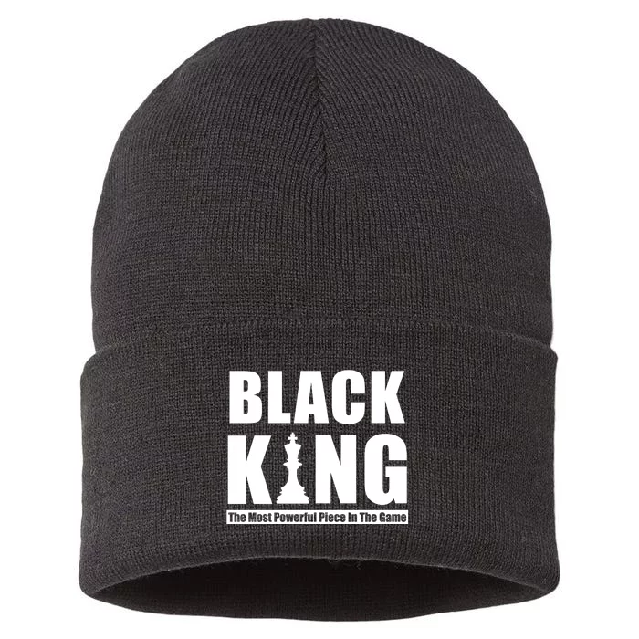 Black King The Most Powerful Piece In The Game Sustainable Knit Beanie