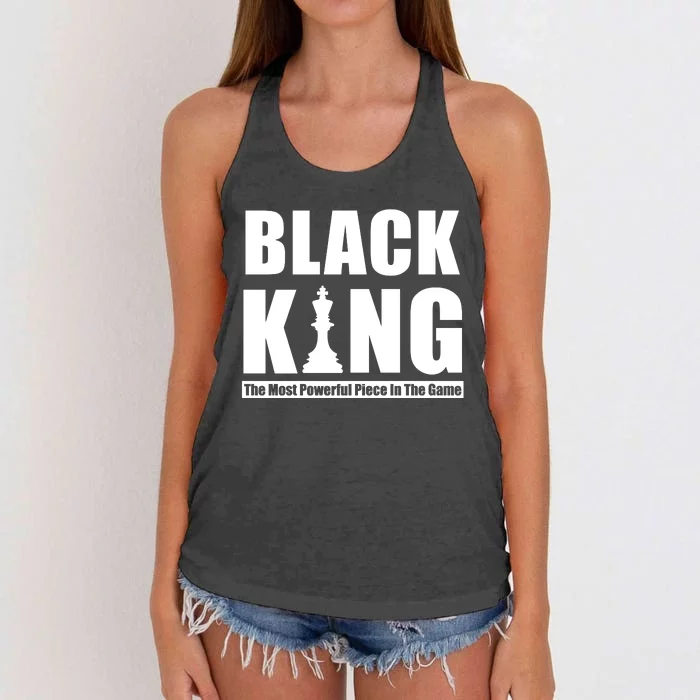 Black King The Most Powerful Piece In The Game Women's Knotted Racerback Tank