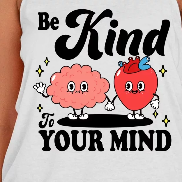 Be Kind To Your Mind Mental Health Awareness Women's Knotted Racerback Tank