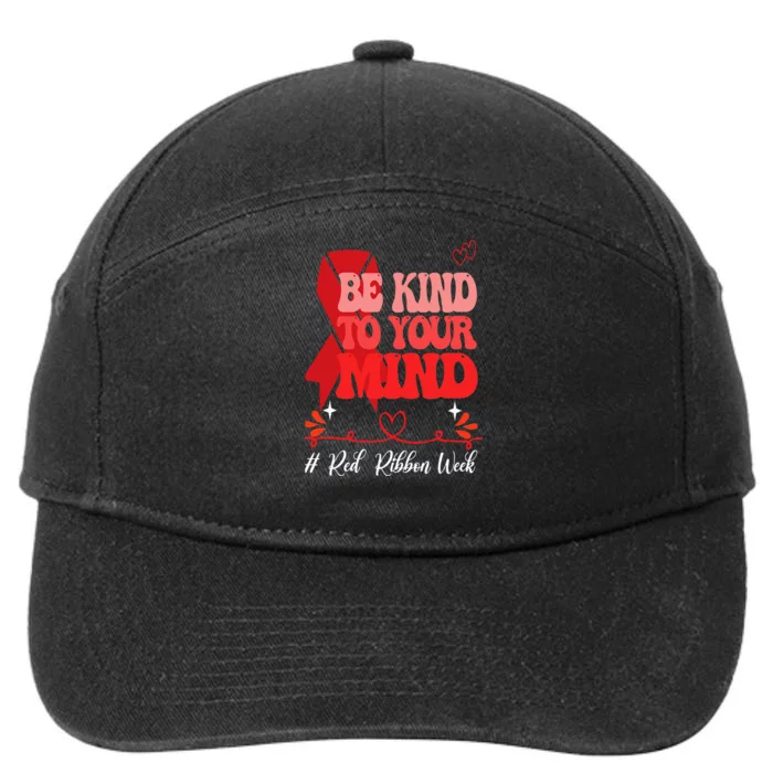 Be Kind To Your Mind Red Ribbon Week Free 7-Panel Snapback Hat