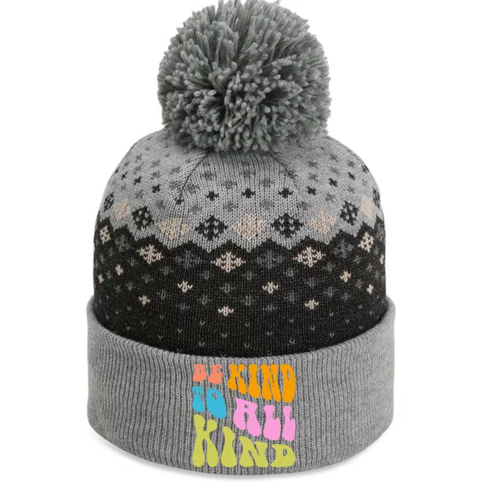 Be Kind To All Kind Quote Retro The Baniff Cuffed Pom Beanie