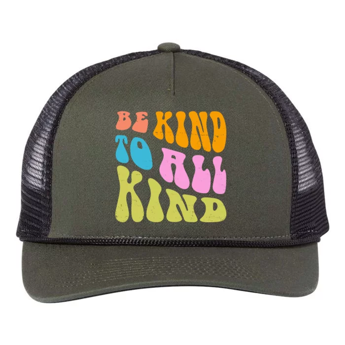 Be Kind To All Kind Quote Retro Retro Rope Trucker Hat Cap