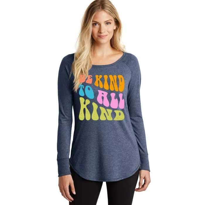 Be Kind To All Kind Quote Retro Women's Perfect Tri Tunic Long Sleeve Shirt