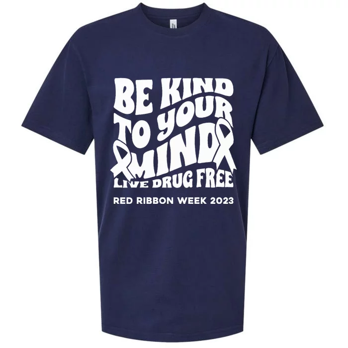 Be Kind To Your Mind Red Ribbon Week Drug Free Sueded Cloud Jersey T-Shirt