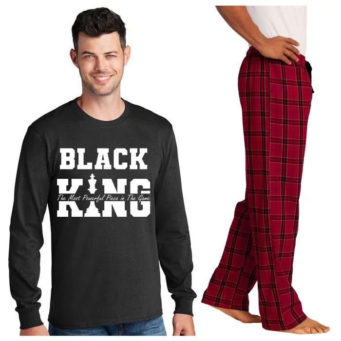 Black King The Most Powerful Piece In The Game Black History Long Sleeve Pajama Set