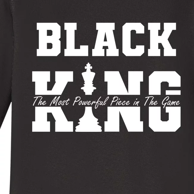 Black King The Most Powerful Piece In The Game Black History Baby Long Sleeve Bodysuit