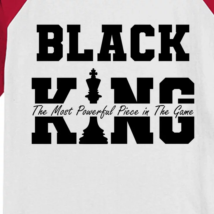 Black King The Most Powerful Piece In The Game Black History Kids Colorblock Raglan Jersey