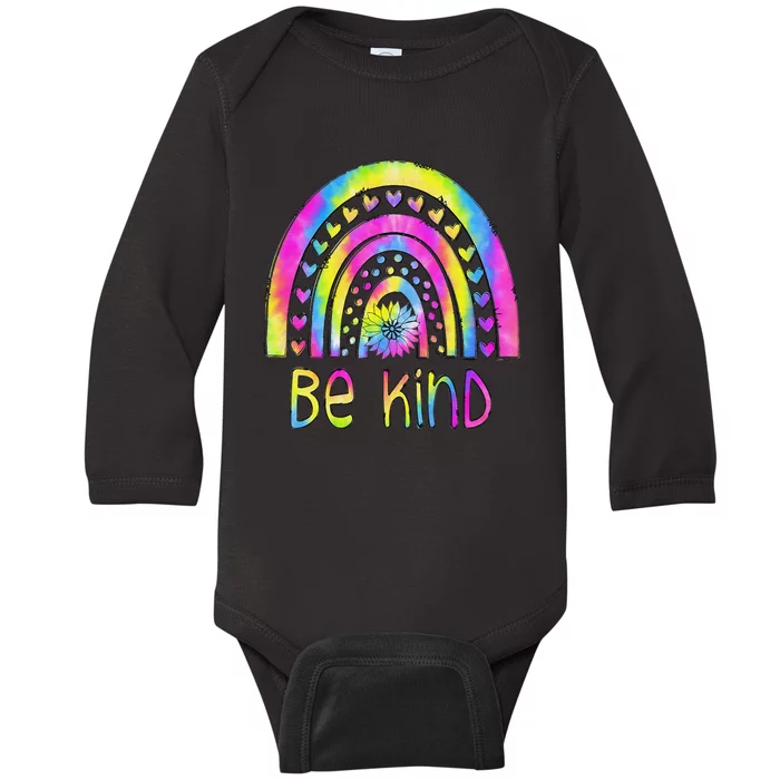 Be Kind Tie Dye Rainbow Choose Kindness Autism Awareness Baby Long Sleeve Bodysuit