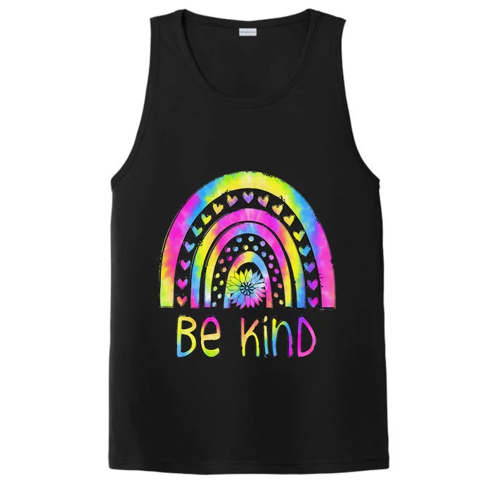 Be Kind Tie Dye Rainbow Choose Kindness Autism Awareness Performance Tank