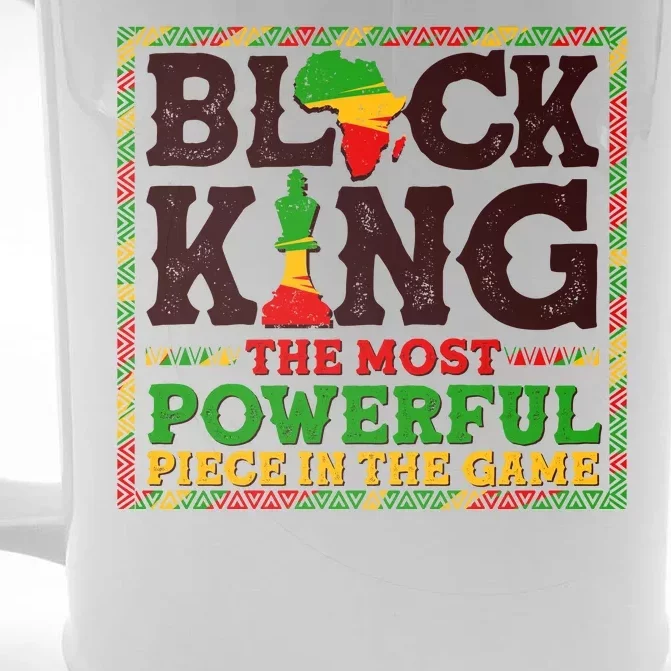 Black King The Most Powerful Piece In The Game Celebrate Black History Front & Back Beer Stein