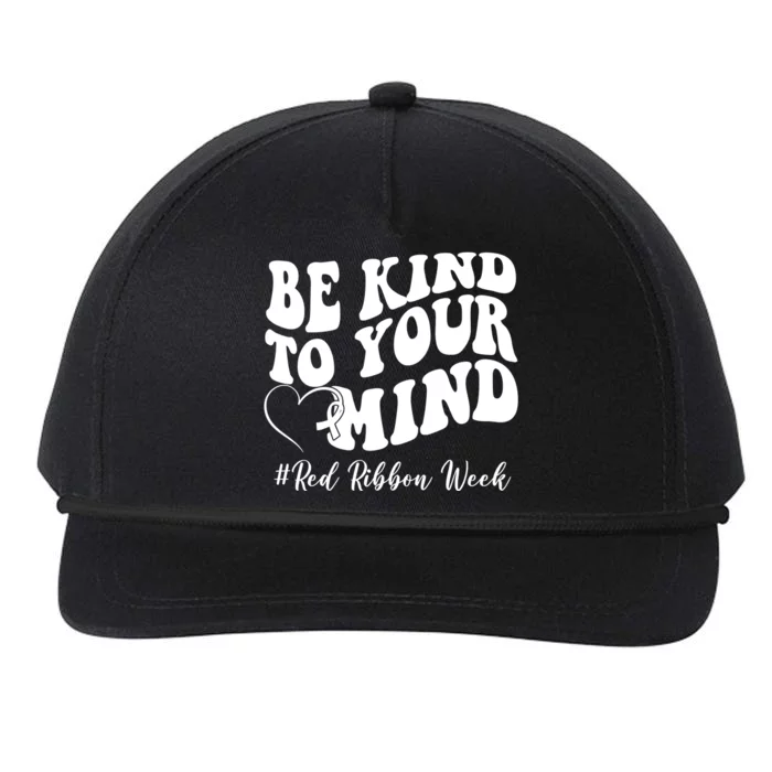 Be Kind To Your Mind Red Ribbon Week Groovy Snapback Five-Panel Rope Hat