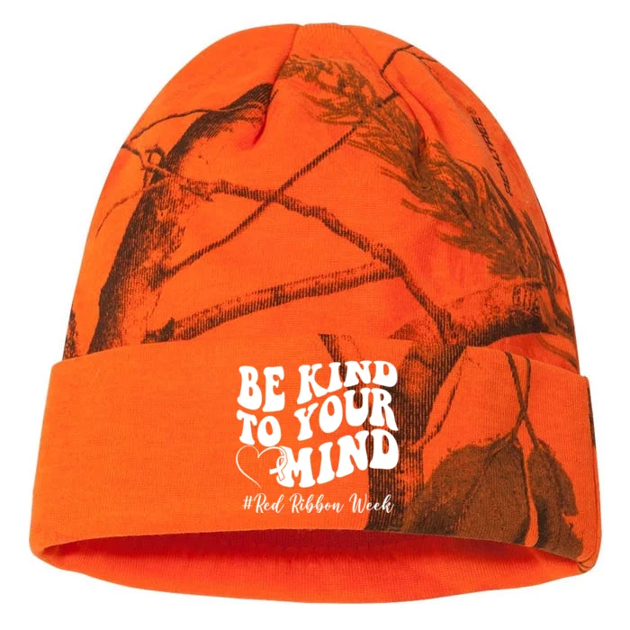 Be Kind To Your Mind Red Ribbon Week Groovy Kati - 12in Camo Beanie